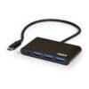 900122-DE wr 01 Port USB Type-C to 3 x USB3.0 and 1 x Type-C PD 30cm 4 Port Hub - Black