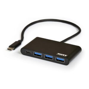 900122-DE wr 01 Port USB Type-C to 3 x USB3.0 and 1 x Type-C PD 30cm 4 Port Hub - Black