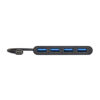 Port USB Type-C to 4 x USB3.0 5Gbps 30cm 4 Port Hub - Black