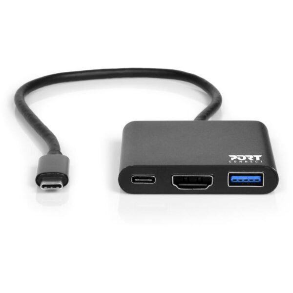 900140 wr 03 Port USB Type-C to 1 x HDMI|1 x USB3.0|1 x Type-C 60W PD Dock - Black