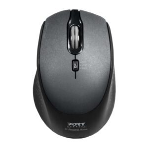 Port Connect Silent 1600DPI 3 Button Wireless Mouse - Black