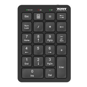 900802 Port-Connect-Bluetooth-Rechargeable-Keypad-Black wr 01 Port Connect Bluetooth Rechargeable Keypad