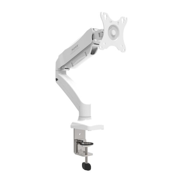 901110 wr 02a PORT Monitor Arm VESA Single Screen - White