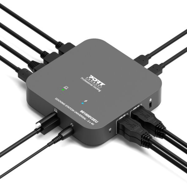 901908V2EU Port-Connect-Multi-port-USB-Type-C-2x4K-Office-Docking-Station-Black wr 05a Port Connect Multi-port USB Type-C 2x4K Office Docking Station