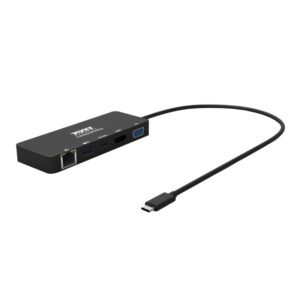 901909 wr 01a Port USB Type-C to 1 x RJ45|1 x USB3.0 SS|1 x Type-C 85W PD|1 x HDMI2.0|1 x VGA 30cm Cable Dock - Black