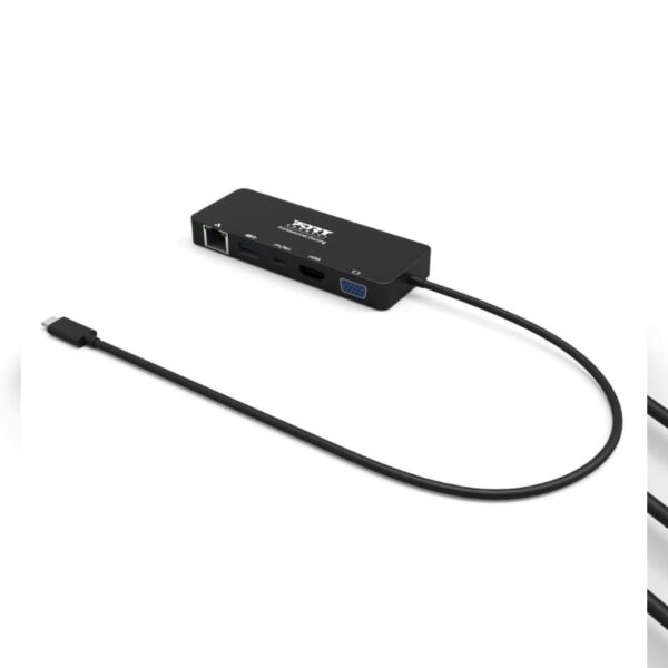 901909 wr 02 Port USB Type-C to 1 x RJ45|1 x USB3.0 SS|1 x Type-C 85W PD|1 x HDMI2.0|1 x VGA 30cm Cable Dock - Black