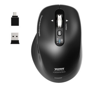 Port Connect Business 2.4GHz Rechargeable Bluetooth Wireless Mouse - Black
