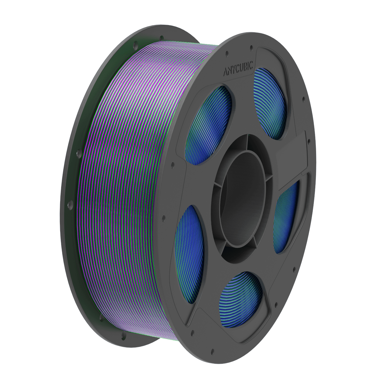 AHSC14-10 Anycubic PLA Silk Tri-colour Filament Bl wr 01 Anycubic PLA Silk Tri-colour Filament 1kg – Blue/Green/Purple