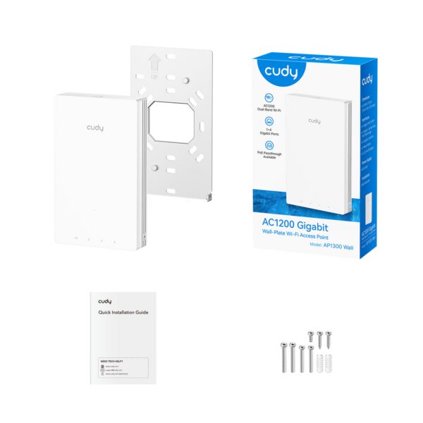 AP1300 WALL Cudy AC1200 Gigabit Dual-Band Wi-Fi 5 Wa wr 06 Cudy AC1200 Gigabit Dual-Band Wi-Fi 5 Wall-Plate Access Point