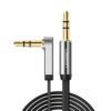 AV119-10598 UGREEN-AV119-Right-angled-3.5mm-Flat-Aux-Cable-1.5m wr 01a UGREEN AV119 Right-angled 3.5mm Flat Aux Cable 1.5m - Black/Silver