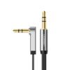 AV119-10598 UGREEN-AV119-Right-angled-3.5mm-Flat-Aux-Cable-1.5m wr 02a UGREEN AV119 Right-angled 3.5mm Flat Aux Cable 1.5m - Black/Silver