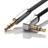 UGREEN AV119 Right-angled 3.5mm Flat Aux Cable 2m - Black/Silver