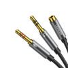 AV140-20899 UGreen-UV140-AUX-3.5mm-Audio-Splitter-Cable-Black-Grey wr 02 UGREEN UV140 AUX 3.5mm Audio Splitter Cable - Black/Grey