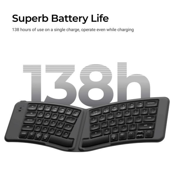 Keychron B11 Pro Ultra-Slim Wireless Foldable Keyboard Alice Layout - Space Gray