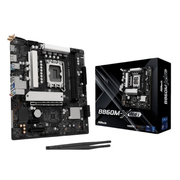 B860M-XWIFI-WR-01 ASRock B860M-X WIFI Micro ATX DDR5 Motherboard (PCIe 5 and Wi-Fi 6E)