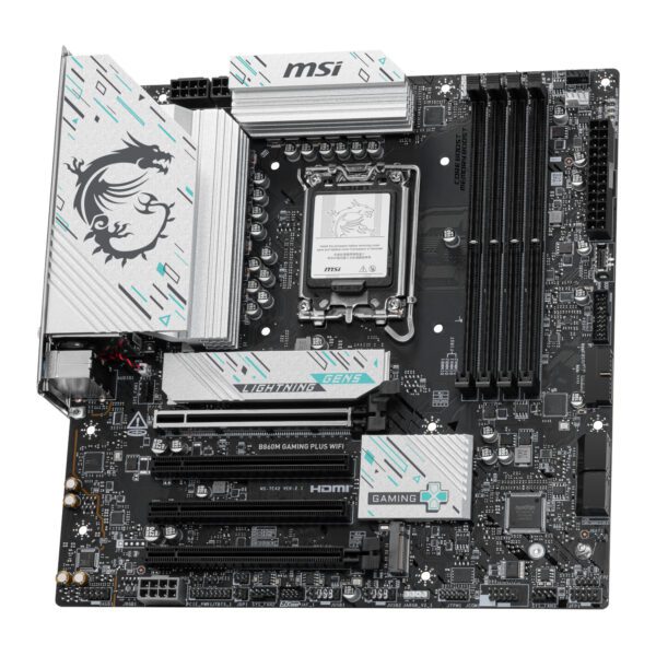 B860MGAMINGPLUSWIFI MSI-B860M-Gaming-PLUS-WIFI-Intel-LGA1851-DDR5-M-ATX-Motherboard wr 04a MSI B860M Gaming PLUS WIFI Intel LGA1851 DDR5 M-ATX Motherboard