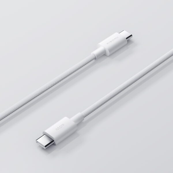 BHR0878GL Xiaomi-3A-Braided-USB-Type-C-to-USB-Type-C-Cable-1M-White wr 02a Xiaomi 3A Braided USB Type-C to USB Type-C Cable 1M - White