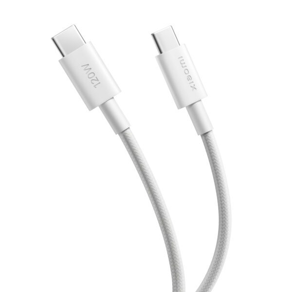 BHR087KGL Xiaomi-6A-Braided-USB-Type-C-to-USB-Type-C-Cable-1m-White wr 02 Xiaomi 6A Braided USB Type-C to USB Type-C Cable (1m) - White