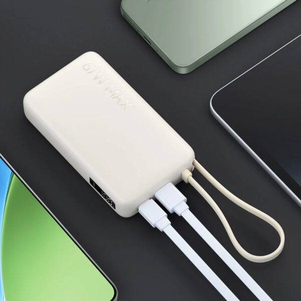 BHR08O0GL Xiaomi-67W-Power-Bank-10000-Integrated-Cable-Tan wr 06a Xiaomi 67W Power Bank 10000mAh (Integrated Cable) - Tan