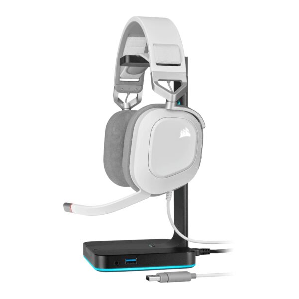 CA-9011238-AP CorsairHS80 RGB USB Wired Over-Ear Gamin wr 05 Corsair HS80 RGB USB Wired Over-Ear Gaming Headset — White