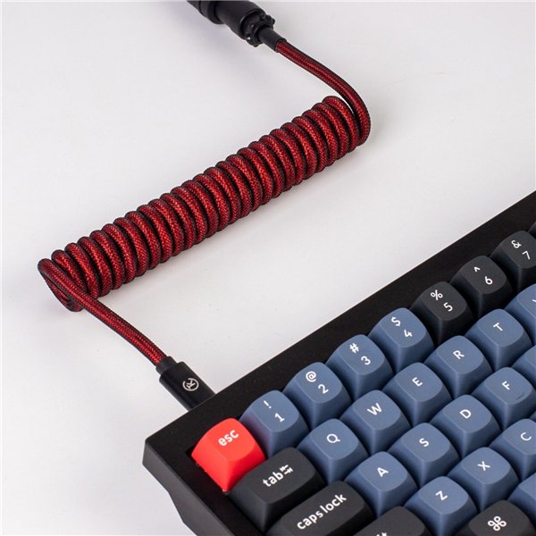 CAB-2 Keychron Coiled Aviator Cable - Red wr 04-2 Keychron Coiled Aviator Cable - Red