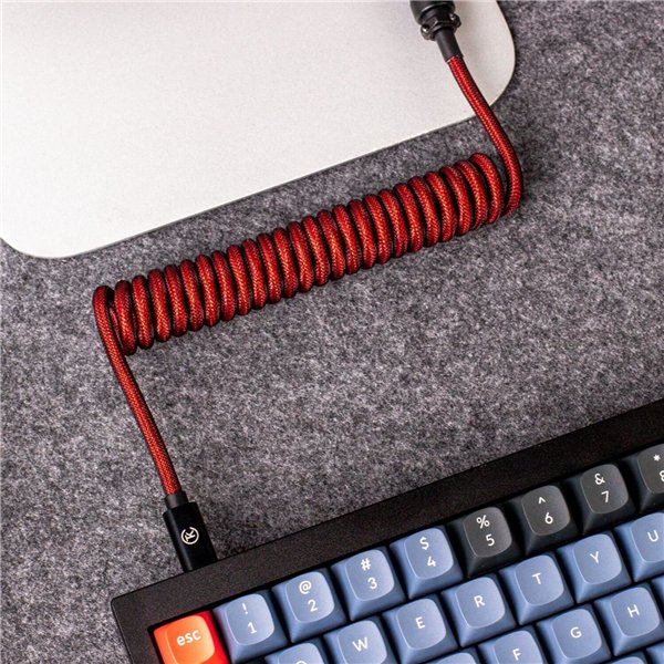 CAB-2 Keychron Coiled Aviator Cable - Red wr 05-2 Keychron Coiled Aviator Cable - Red
