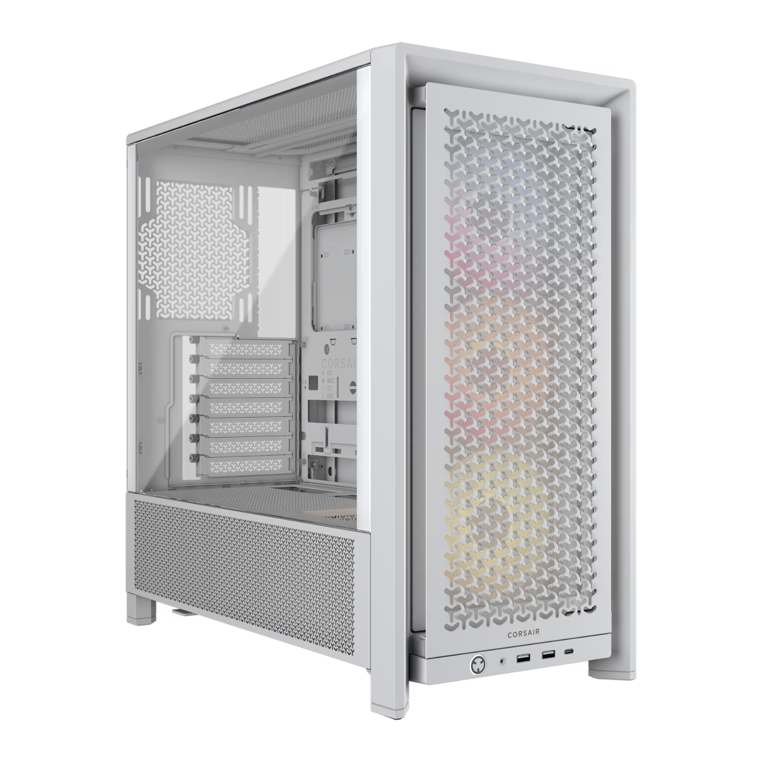 CC-9011297-WW Corsair FRAME 4000D RS ARGB Modular Mid- wr 01 Corsair FRAME 4000D RS ARGB Modular Mid-Tower PC Case - White