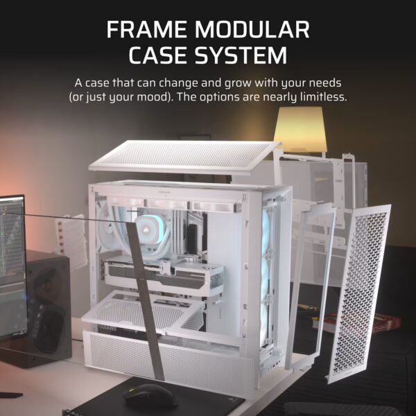 Corsair FRAME 4000D RS ARGB Modular Mid-Tower PC Case - White