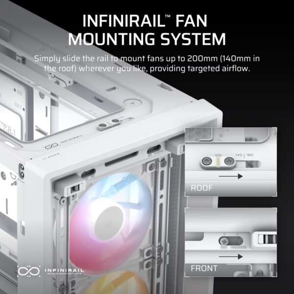 Corsair FRAME 4000D RS ARGB Modular Mid-Tower PC Case - White
