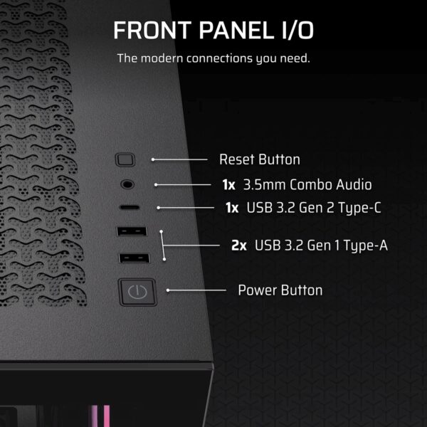 CC-9011322-WW Corsair 3500X RS-R ARGB Mid-Tower PC Cas wr 04 Corsair 3500X RS-R ARGB Mid-Tower PC Case - Black