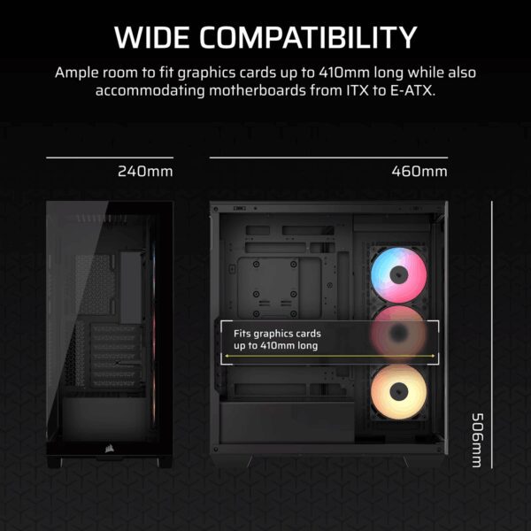 CC-9011322-WW Corsair 3500X RS-R ARGB Mid-Tower PC Cas wr 05 Corsair 3500X RS-R ARGB Mid-Tower PC Case - Black