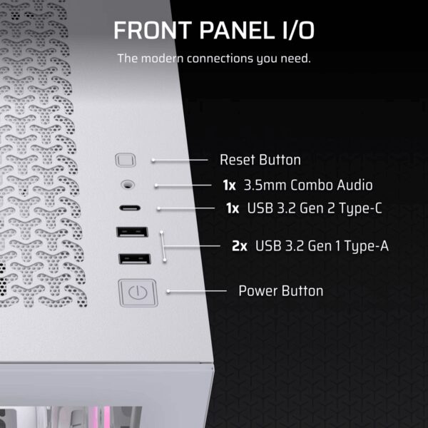 CC-9011323-WW Corsair 3500X RS-R ARGB Mid-Tower PC Cas wr 04 Corsair 3500X RS-R ARGB Mid-Tower PC Case – White