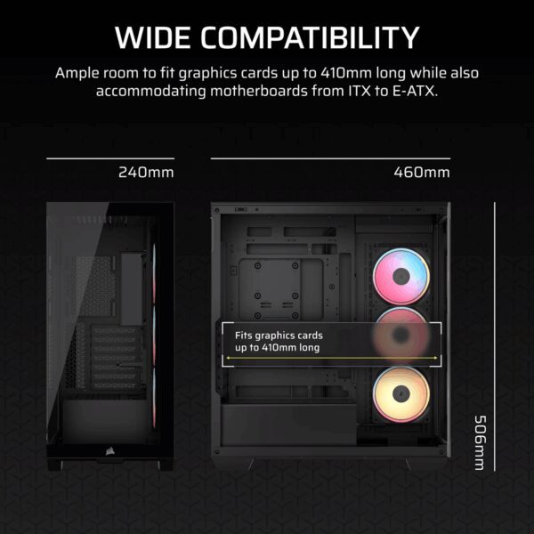 CC-9011324-WW Corsair 3500X LX-R RGB iCUE LINK Mid-Tow wr 05 Corsair 3500X LX-R RGB iCUE LINK Mid-Tower PC Case - Black