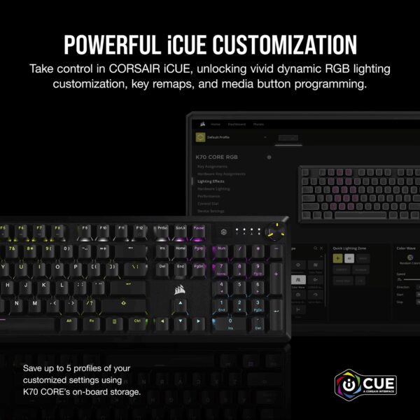 Corsair K70 CORE RGB Mechanical Gaming Keyboard - Black