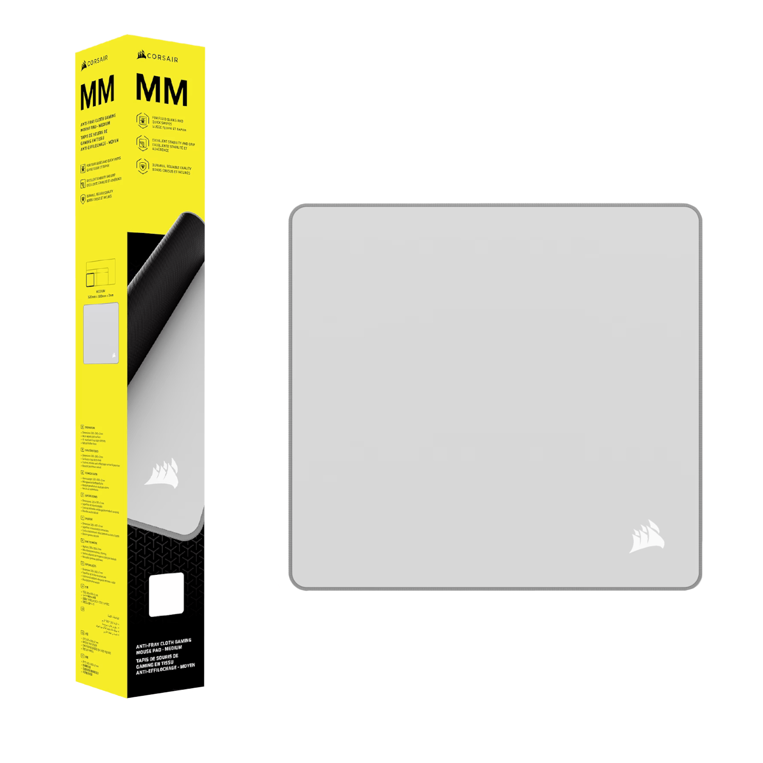 CH-941D0A5-WW Corsair MM Anti-fray Cloth Medium Gaming wr 01 Corsair MM Anti-fray Cloth Medium Gaming Mouse Pad – Gray
