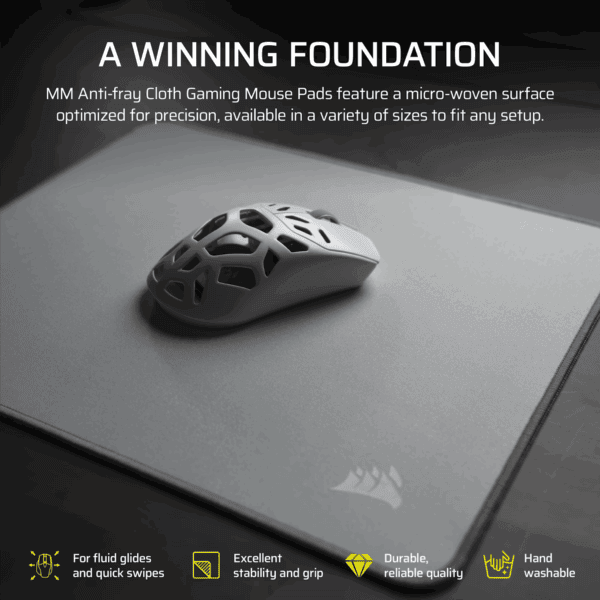 Corsair MM Anti-fray Cloth Medium Gaming Mouse Pad – Gray