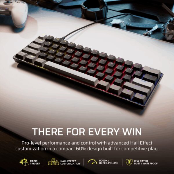 CH-979101J-NA Corsair CLIPPER PRO MINI 60 Hall Effect wr 02 Corsair CLIPPER PRO MINI 60 Hall Effect Gaming Keyboard - Black
