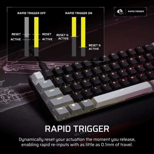 CH-979101J-NA Corsair CLIPPER PRO MINI 60 Hall Effect wr 04 Corsair CLIPPER PRO MINI 60 Hall Effect Gaming Keyboard - Black