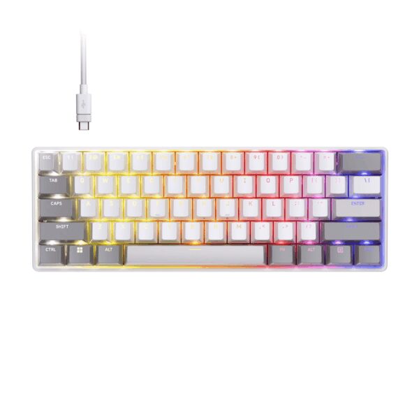 CH-979111J-NA Corsair CLIPPER PRO MINI 60 Hall Effect wr 01 Corsair CLIPPER PRO MINI 60 Hall Effect Gaming Keyboard – White