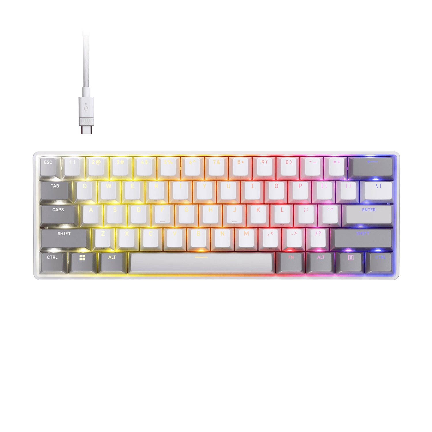 CH-979111J-NA Corsair CLIPPER PRO MINI 60 Hall Effect wr 01 Corsair CLIPPER PRO MINI 60 Hall Effect Gaming Keyboard – White