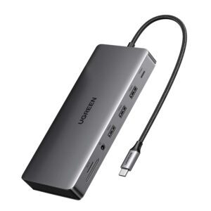 CM681-15978 UGreen-CM681-Revodok-Pro-13-in-1-USB-Type-C-HDMI-and-DisplayPort-Docking-Station-Silver wr 01 UGREEN CM681 Revodok Pro 13-in-1 USB Type-C HDMI and DisplayPort Docking Station
