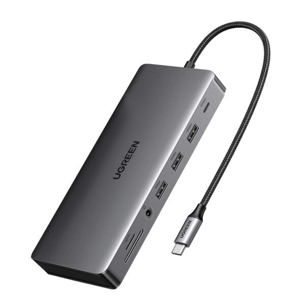 CM681-15978 UGreen-CM681-Revodok-Pro-13-in-1-USB-Type-C-HDMI-and-DisplayPort-Docking-Station-Silver wr 01 UGREEN CM681 Revodok Pro 13-in-1 USB Type-C HDMI and DisplayPort Docking Station