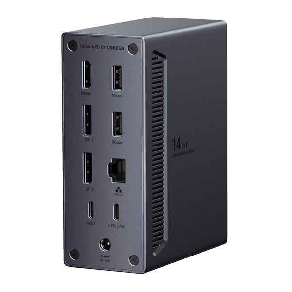 CM843-85489 UGreen USB Type-C TO USB2x HDMIDPRJ45 Do wr 02 UGreen 14-in-1 USB Type-C TO USB Docking Station (1x HDMI | 2x DP | RJ45)