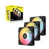 Corsair RS120-R ARGB 120mm PWM Reverse Fans Triple Pack - Black