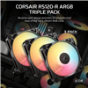 Corsair RS120-R ARGB 120mm PWM Reverse Fans Triple Pack - Black
