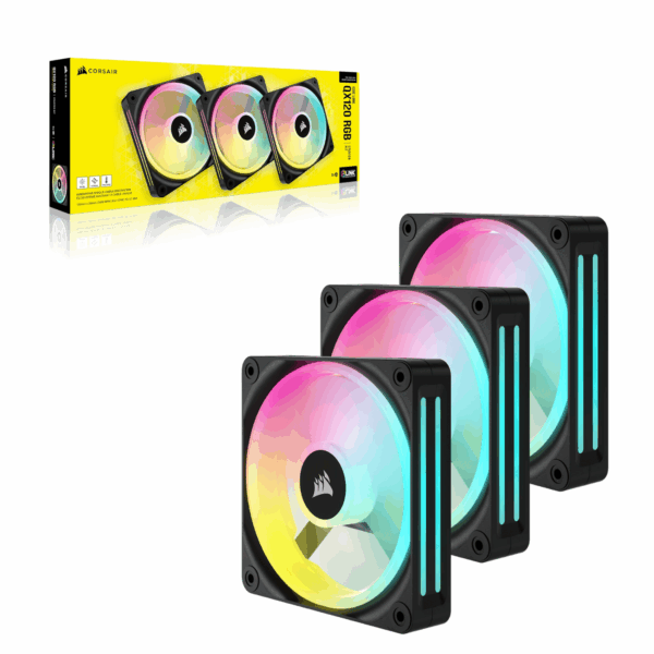 CO-9051002-WW Corsair iCUE LINK QX120 RGB 120mm PWM PC wr 04 Corsair iCUE LINK QX120 RGB 120mm PWM PC Fans Starter Kit with iCUE LINK System Hub