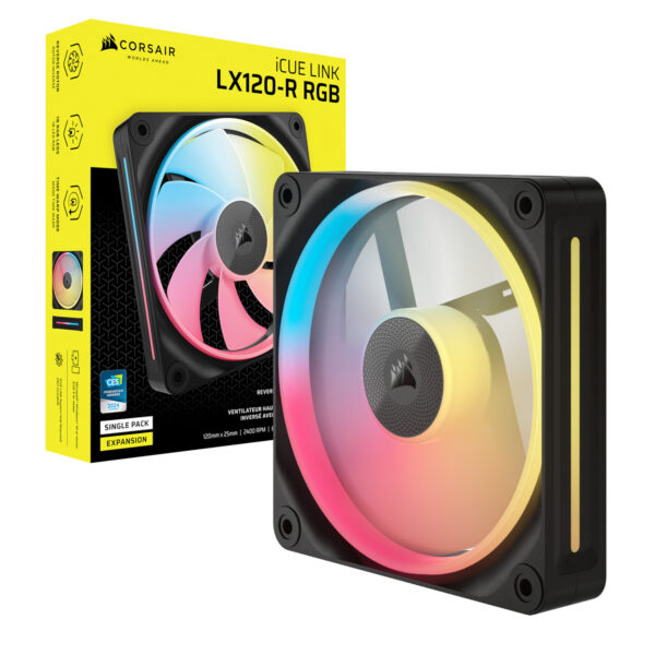 CO-9051049-WW Corsair-iCUE-LINK-LX120-R-RGB-120mm-PWM-Reverse-Fan-Expansion-Black wr 05b Corsair iCUE LINK LX120-R RGB 120mm PWM Reverse Fan Expansion - Black