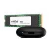 Asus Cobble M.2 SSD Type-C Enclosure and Crucial E100 480GB NVMe Bundle - Black