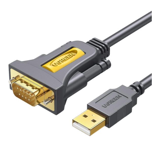CR104-20222 UGREEN-USB-2.0-to-RS-232-Serial-Adapter-Cable 01 UGREEN USB 2.0 to RS-232 Serial Adapter Cable (USB-A Male to DB9 Male)-Black