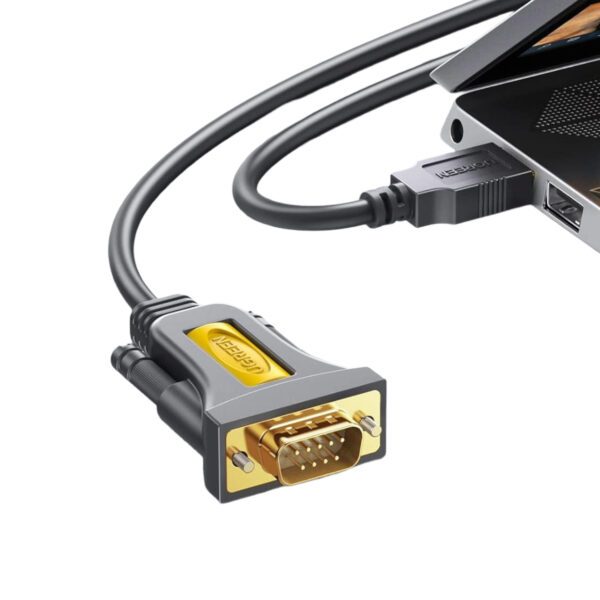CR104-20222 UGREEN-USB-2.0-to-RS-232-Serial-Adapter-Cable 02 UGREEN USB 2.0 to RS-232 Serial Adapter Cable (USB-A Male to DB9 Male)-Black